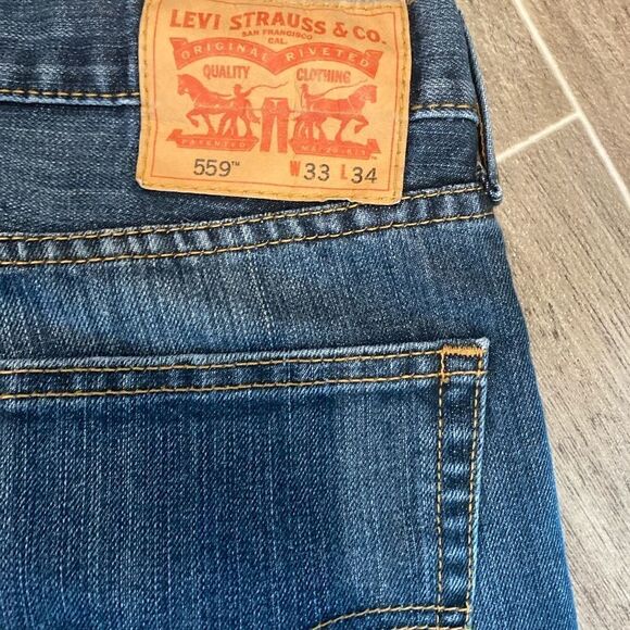 Levi’s 559 w33 L34 Made in Egypt writing n pocket. - Picture 14 of 16
